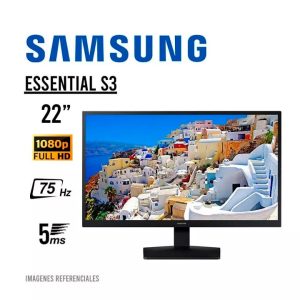 Monitor Samsung 22" Essential S3 (LS22D310EALXPE) Panel VA FHD | 75HZ - 5MS | HDMI - VGA
