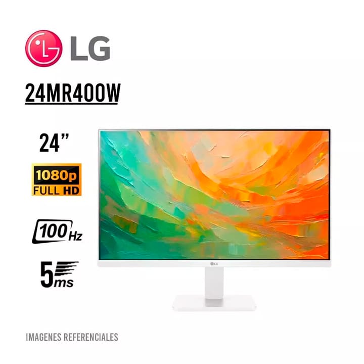 Monitor LG 24 White ( 24MR400-W ) Panel IPS | 100HZ - 5MS | HDMI - VGA